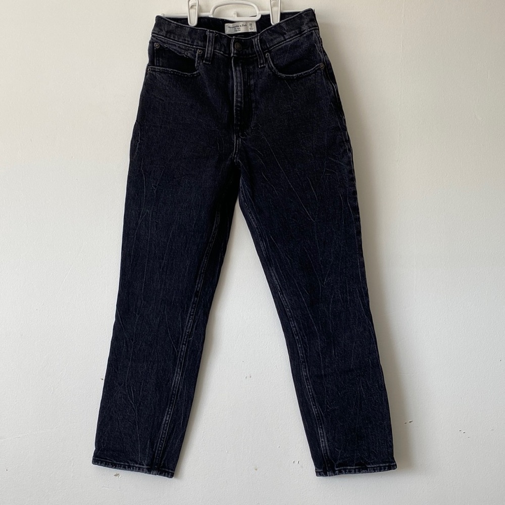 Abercrombie and Fitch The Mom High Rise Black Jeans